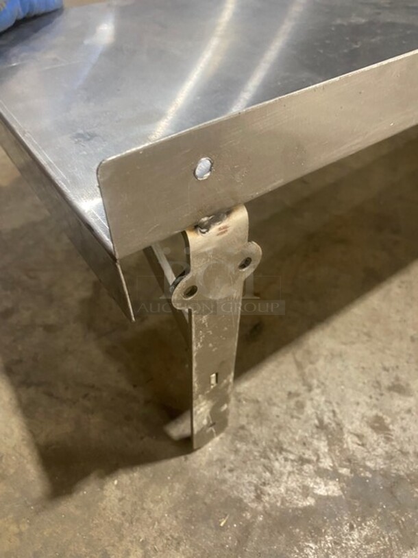 All Stainless Steel! Wall Mounted Commercial Shelf With Backsplash! - Image 4 of 4