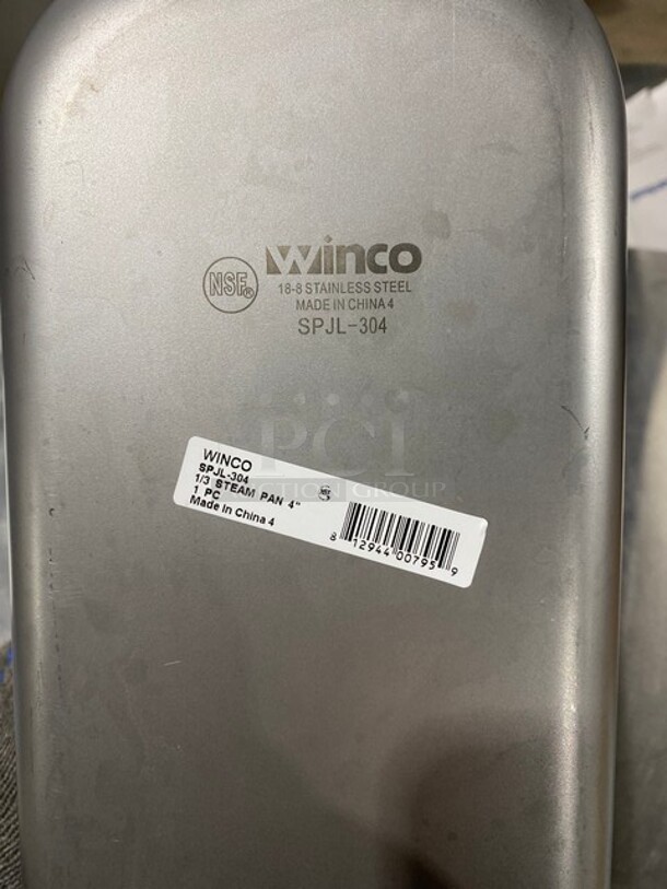 Winco Stainless Steel Food Steam Pans! 4X Your Bid! MODEL SPJL304 - Image 5 of 8
