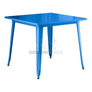 BRAND NEW SCRATCH & DENT! Lancaster Table & Seating 164DA3636BLU Alloy Series 36" x 36" Blue Standard Height Outdoor Table. IN THE ORIGINAL BOX!! 