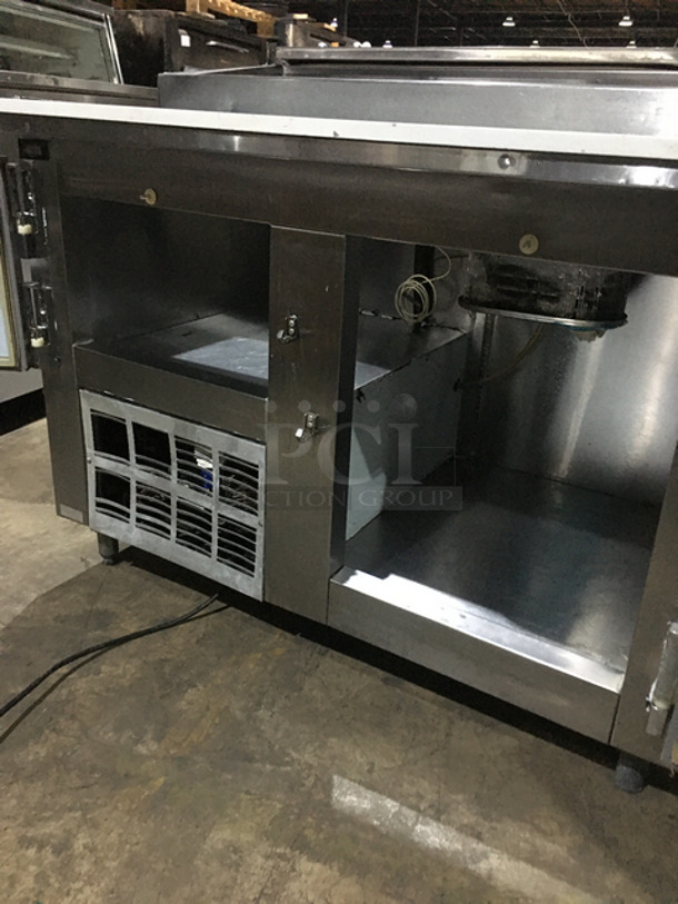 NICE! Leader Commercial Refrigerated Prep Table! With 2 Door Storage Area Underneath! All Stainless Steel! On Legs! - Image 5 of 9