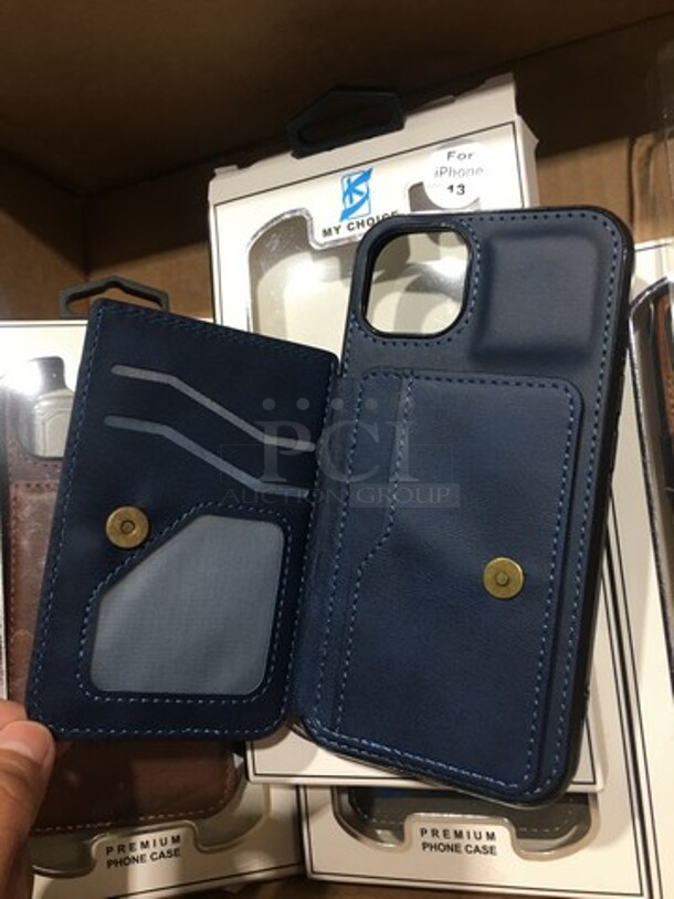 ALL ONE MONEY! NEW! 12 My Choice Premium Case For iPhone 13! With Built In Wallet! Comes In Dark Brown, Light Brown, Navy Blue And Black! - Image 4 of 4