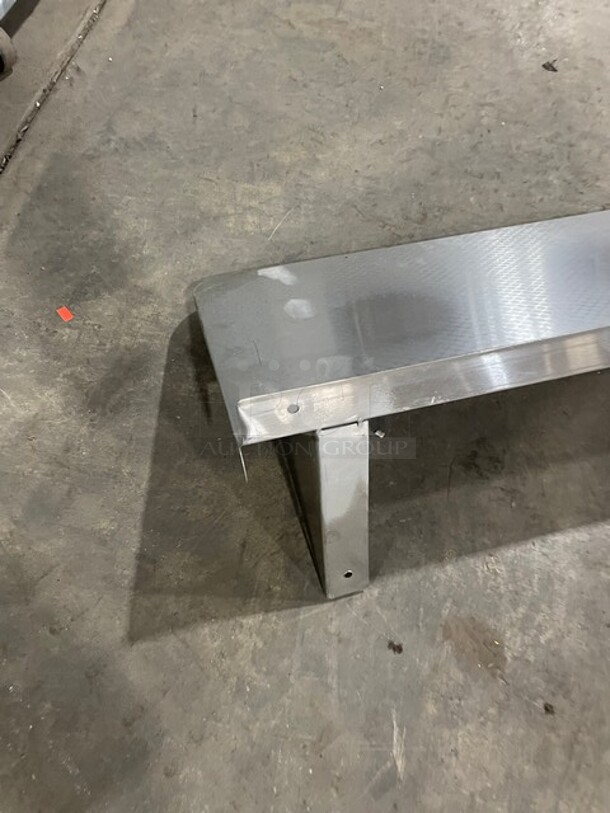 All Stainless Steel! Wall Mounted Commercial Shelf With Backsplash! - Image 4 of 4