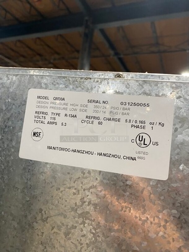 MANITOWOC Commercial Self-Contained Air Cooled Undercounter Ice Machine!  Model QM30A Serial 031250055 115V/60Hz/ 1 Phase - Image 5 of 7