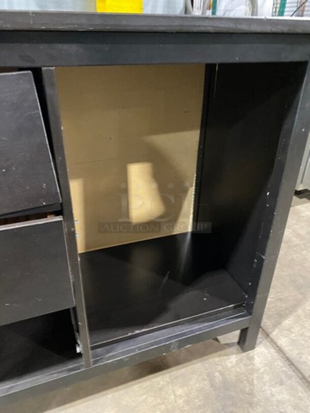 Black Wooden Storage Space Desk! On Legs! - Image 6 of 8