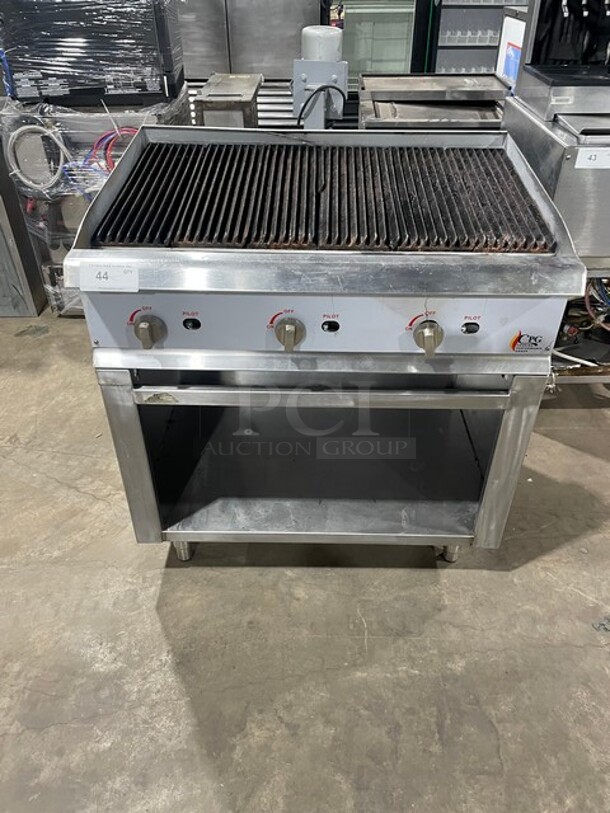 NICE! CPG Commercial Natural Gas Powered Char Broiler! With All Stainless Steel Storage Cabinet Underneath! On legs!  - Image 1 of 10