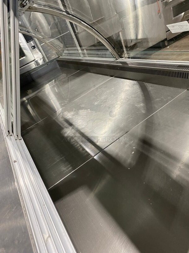 All Stainless Steel Commercial Refrigerated Deli Case! With Curved Front Glass! With Sliding Rear Access Doors!  - Image 5 of 5