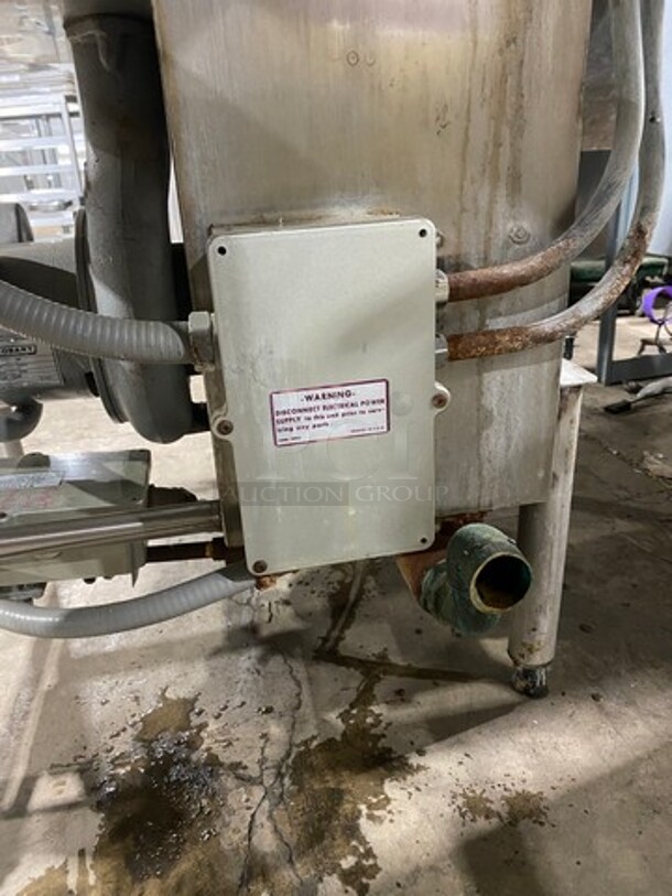 WOW! Hobart Commercial Pass-Through Dishwasher! All Stainless Steel! On Legs! With Left And Right Side Dish Washing Table! With Back Splash! On Legs! Model: AM12 SN: 12045138 200/240V 60HZ 1 Phase! Measurements Are With Tables In Place!  - Image 9 of 11