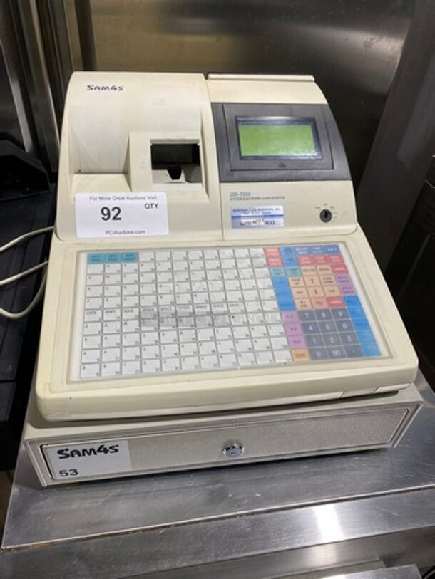 Sam4s Commercial Countertop Electronic Cash Register! Model: SER7000 120V - Image 1 of 9