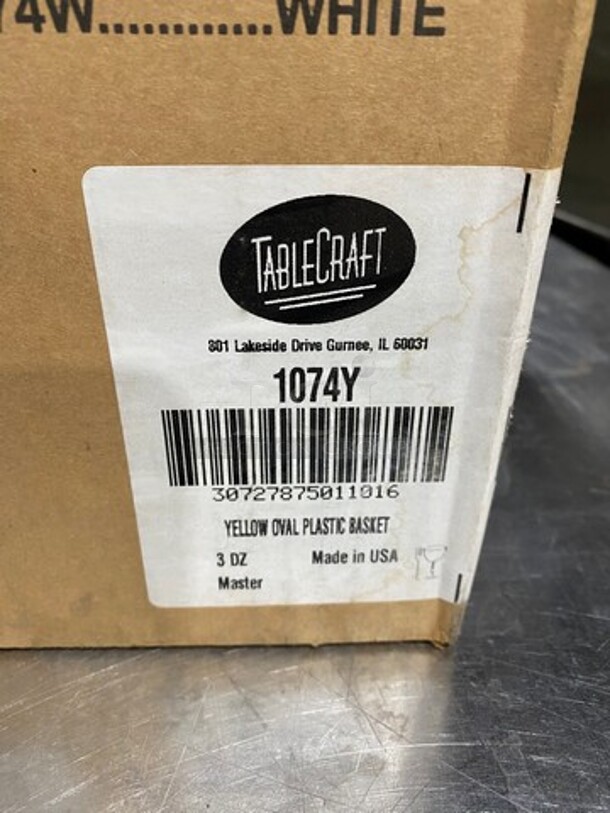 NEW! IN THE BOX! ALL ONE MONEY! 3 DZ Tablecraft Yellow Poly Oval Fast Food Serving Baskets! - Image 2 of 6