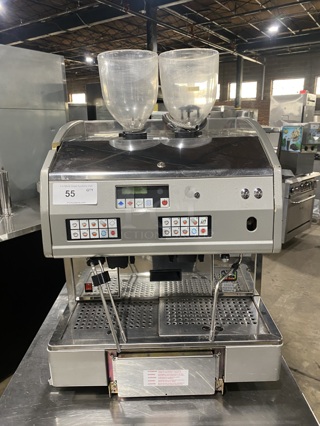 CMA Italy Commercial Countertop Espresso Machine! With Dual Coffee Bean Grinder! All Stainless Steel! Model: AK2AA SN:360152 220/230V