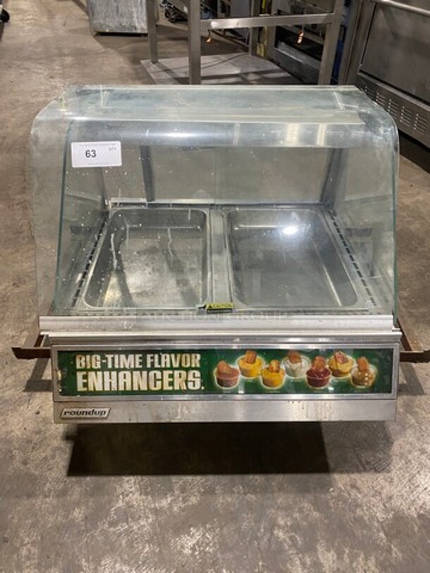 Round Up Commercial Countertop Electric Powered Heated Food Display Cabinet! With Slanted Front Glass! Stainless Steel Body! Model: DCH22 SN: 05018405 120V 60HZ 1 Phase