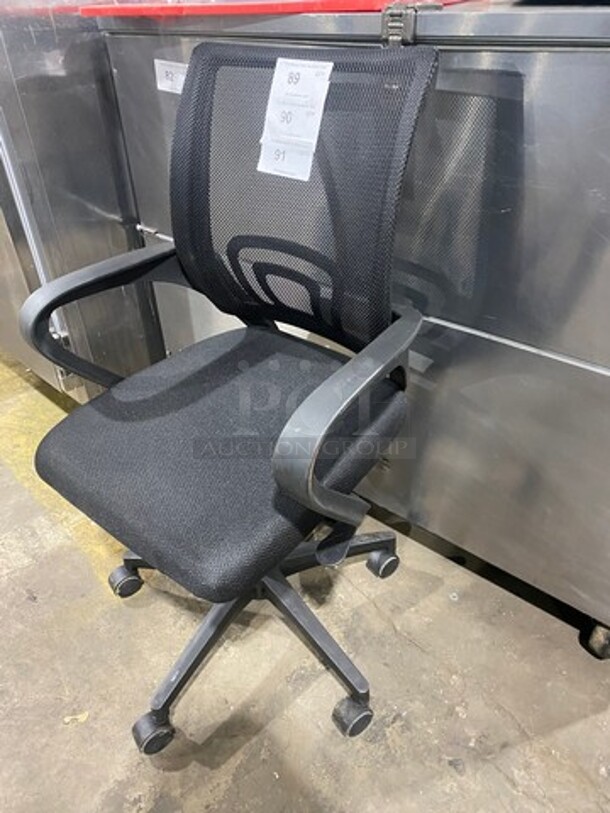 NEW! Cushioned Office Chair! On Casters! - Image 2 of 8