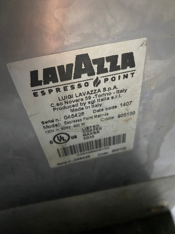 Lavazza Commercial Countertop Single Group Espresso Machine! Stainless Steel Body! SN: 046426 120V 60HZ 1 Phase - Image 9 of 10