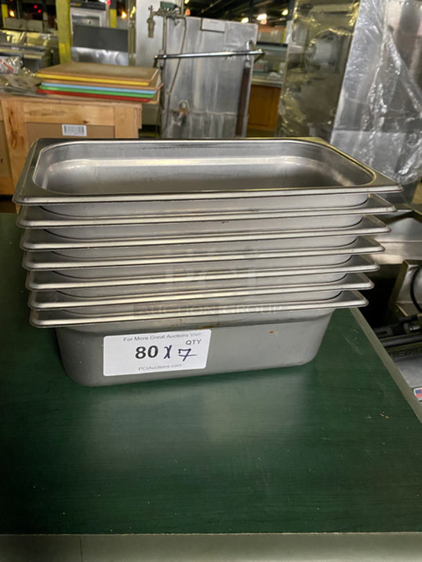 Browne Steam Table/ Prep Table Pans! All Stainless Steel! 7x Your Bid!