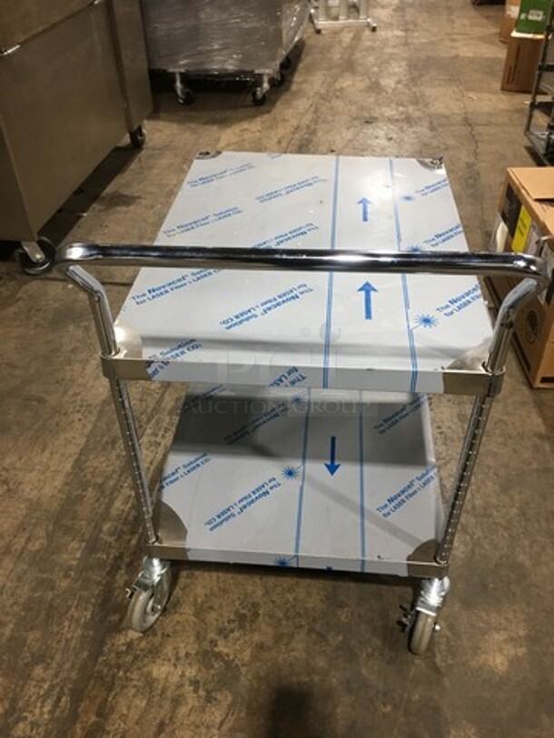 WOW! NEW! Advance Tabco Commercial 2 Tier Utility Cart! Stainless Steel! On Casters! - Image 4 of 8