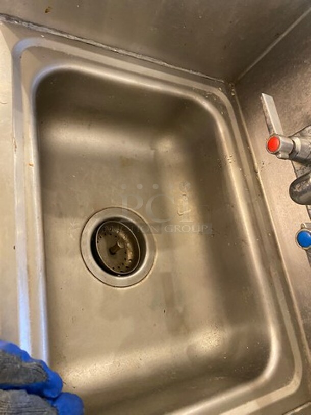 Advance Tabco Commercial Stainless Steel Hand Sink! With Raised Back And Side Splashes! With Faucet And Handles! - Image 7 of 7
