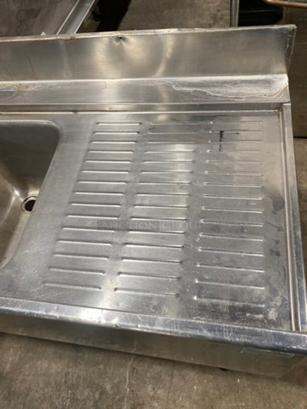 SWEET! Supreme Metal Commercial 3 Bay Bar Back Sink! With Dual Side Drain Boards! With Back Splash! With Faucets And Handles! All Stainless Steel! On Legs! - Image 6 of 10