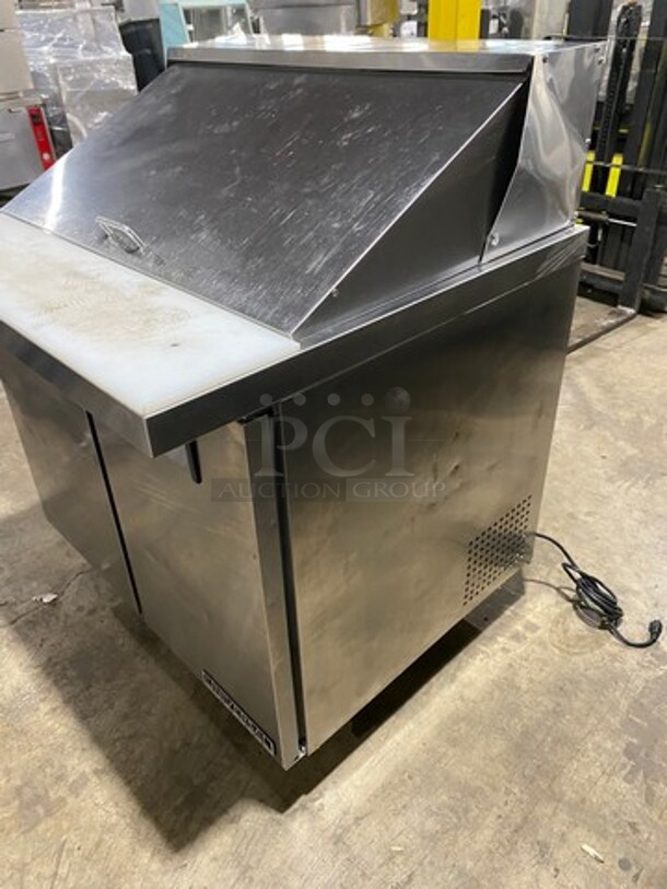 Universal Coolers Commercial Refrigerated Sandwich Prep Table! With 2 Door Storage Space Underneath! With Poly Coated Rack! All Stainless Steel! On Casters! Model: SC36BMI SN: 6733424419111105 115V - Image 2 of 9