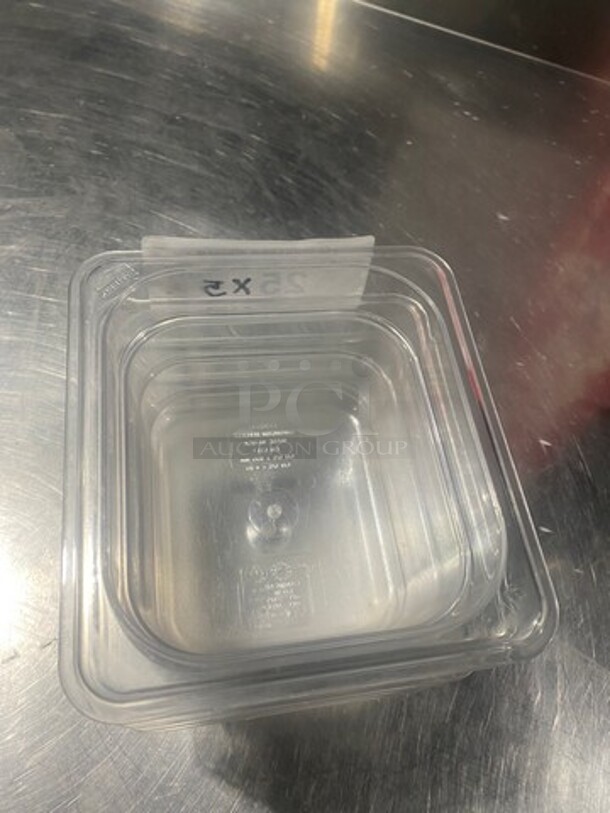 Cambro Clear Poly 1/6x4" Food Containers! 5x Your Bid! - Image 3 of 5