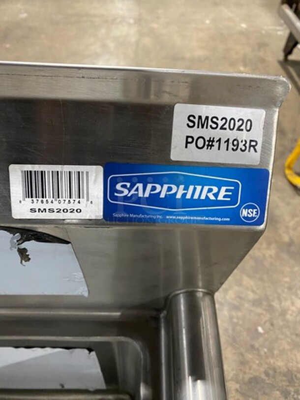 NEW! SCRATCH-N-DENT! Sapphire Single Compartment Prep Sink! All Stainless Steel! With Legs! Model: SMS2020 - Image 7 of 8