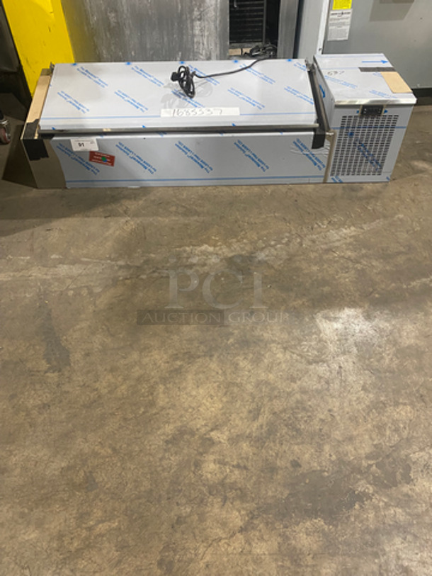 NEW! NEVER USED! Randell Commercial Refrigerated Countertop Condiment Rail Unit! Stainless Steel! Model: CR9060290 SN: W16855371 115V 60HZ 1 Phase