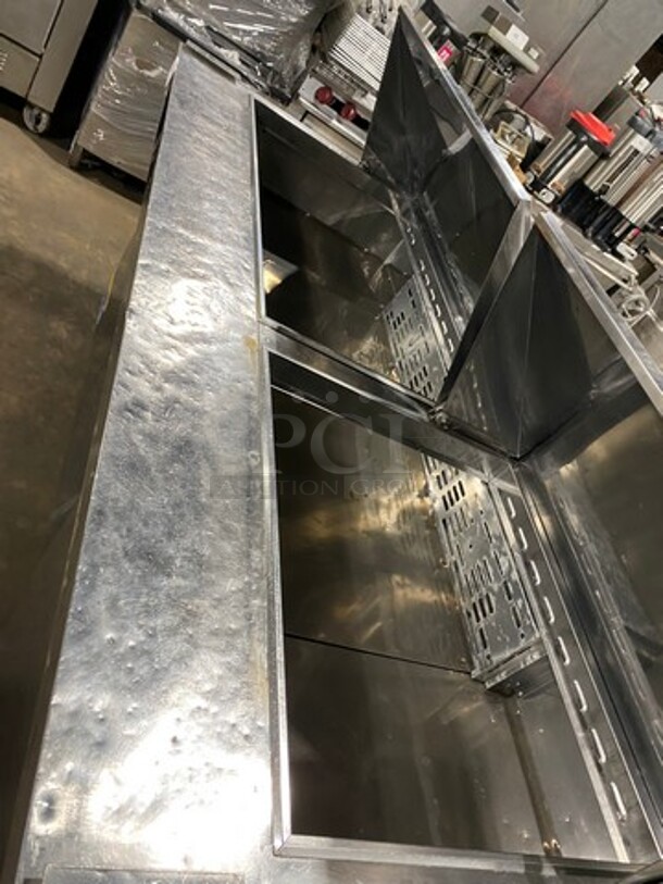 Turbo Air Commercial Refrigerated Sandwich Prep Table! With 3 Door Storage Space Underneath! Poly Coated Racks! All Stainless Steel! On Casters! Model: MST7230 SN: MM7T808001 115V 60HZ 1 Phase - Image 8 of 9