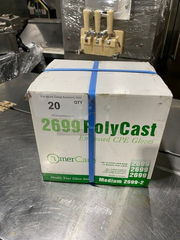 NEW! IN THE BOX! Amercare Embossed CPE Gloves! - Image 1 of 2