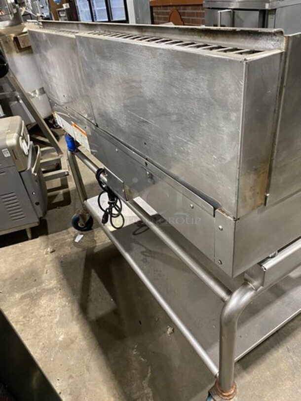 Woodstone Commercial Natural Gas Powered Flat Griddle! With Split Top! With Back & Side Splashes! On Equipment Stand! With Storage Space Underneath! All Stainless Steel! On Casters! - Image 4 of 10