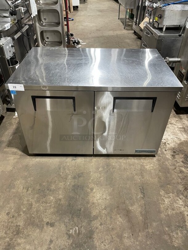 True Commercial 2 Door Refrigerated Lowboy/Worktop! All Stainless Steel! With Poly Coated Racks! 115V 1 Phase! Model: TUC-48-LP-HC SN: 9029640!
 - Image 1 of 8