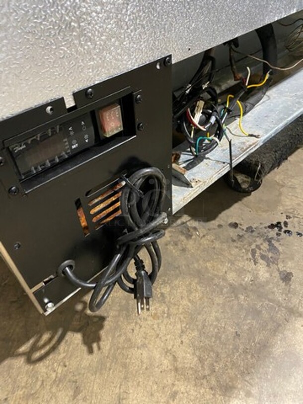 Universal Coolers Commercial Refrigerated Sandwich Prep Table! With 2 Door Storage Space Underneath! Poly Coated Racks! All Stainless Steel! On Casters! Model: SCLM260E 115V 60HZ 1 Phase - Image 9 of 9