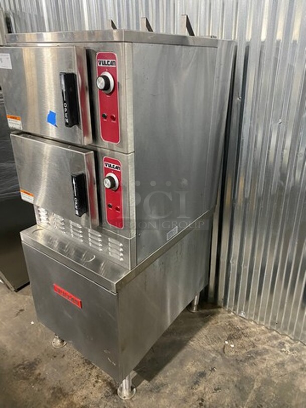 Vulcan Commercial Natural Gas Powered Dual Cabinet Steamer! All Stainless Steel! MODEL VSX24G  SN:271143126 120V 1PH - Image 2 of 11