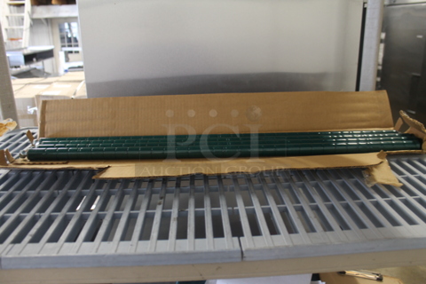 BRAND NEW IN BOX! 4 Green Finish Poles