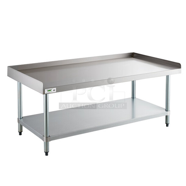 BRAND NEW SCRATCH AND DENT! Regency 600ES3060G Stainless Steel Table w/ Under Shelf. Stock Picture Used as Gallery.