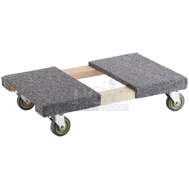 BRAND NEW SCRATCH AND DENT! Lavex 1000 lb. Wood Dolly with Carpeted Deck Ends and 4