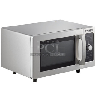 BRAND NEW SCRATCH AND DENT! Solwave 180MW1000D Stainless Steel Commercial Microwave with Dial Control. 120 Volts, 1 Phase.