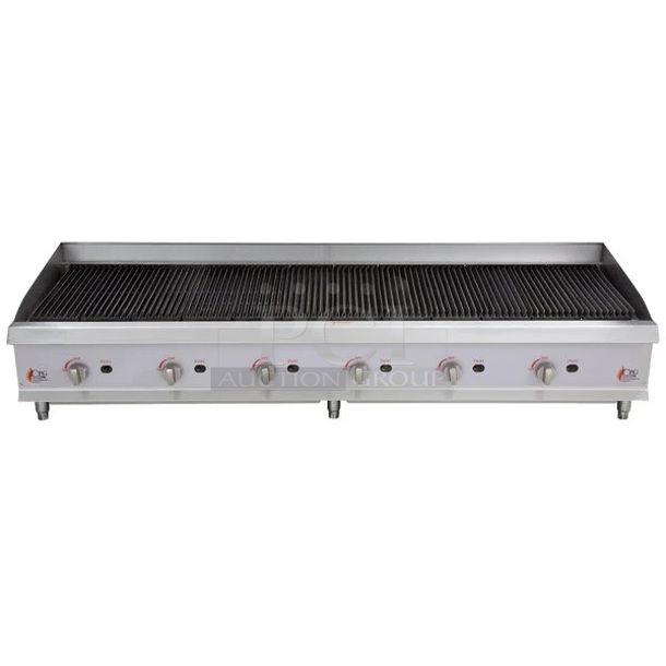 BRAND NEW SCRATCH AND DENT! 2023 Cooking Performance Group CPG 351CRCPG72NL Stainless Steel Commercial Countertop 72" Gas Radiant Charbroiler. Missing Grates. 240,000 BTU - Image 1 of 8