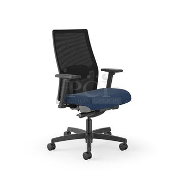 BRAND NEW SCRATCH AND DENT! HON HONI2M2AMLA13TK Ignition 2.0 Fabric/Mesh Task Chair. 