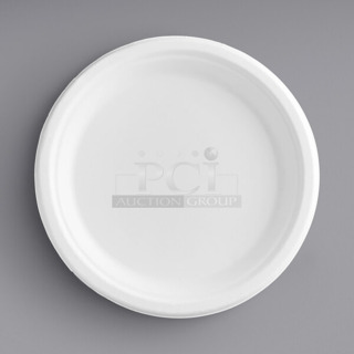 BRAND NEW IN BOX! Choice Eco 395RP09 EcoChoice Compostable Sugarcane / Bagasse 9" Plate - 500/Case