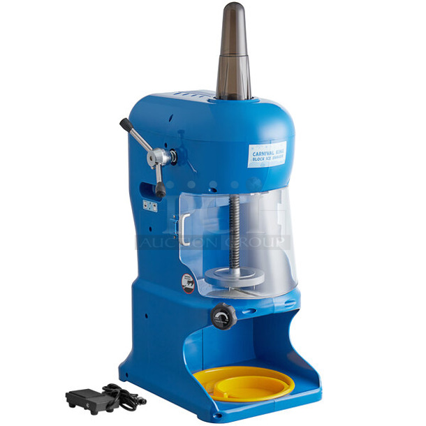 BRAND NEW SCRATCH AND DENT! 2023 Carnival King 382IBS250 Metal Countertop Ice Shaver. See Pictures For Damage to Back. 120 Volts, 1 Phase. Tested and Does Not Power On
 - Image 1 of 10