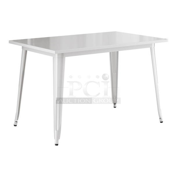 BRAND NEW SCRATCH AND DENT! Lancaster Table & Seating 164DA3048WHT Alloy Series 48" x 30" Pearl White Standard Height Outdoor Table - Image 1 of 3