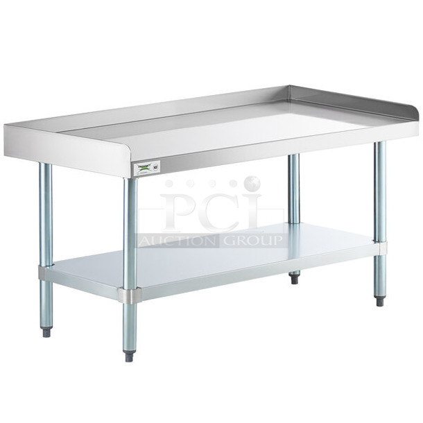 BRAND NEW SCRATCH AND DENT! Regency 600ES2448G 24" x 48" 16-Gauge Stainless Steel Equipment Stand with Galvanized Undershelf. May Be Missing Pieces. - Image 1 of 3