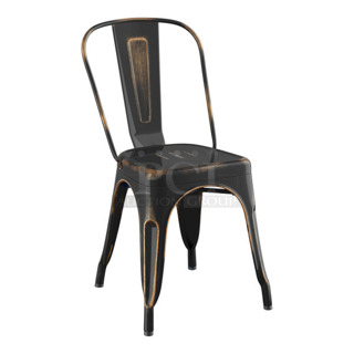 3 BRAND NEW SCRATCH AND DENT! Lancaster Table & Seating 164CMCAFECPD Alloy Series Distressed Copper Outdoor Cafe Chair. No Seat. 3 Times Your Bid!