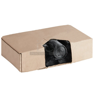 BRAND NEW SCRATCH AND DENT! Lavex 5014046XXH Pro 45 Gallon 3 Mil 40" x 46" Low Density Heavy-Duty Industrial Contractor Black Trash Bag / Can Liner - 50/Case