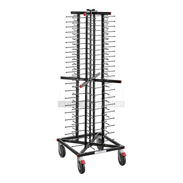 BRAND NEW SCRATCH AND DENT! Jack Stack 88-Plate Mobile Plate Rack JS088 w/ JackStack JS104TC 63" Thermal Cover  - Image 1 of 5