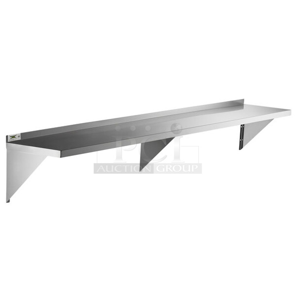 BRAND NEW SCRATCH AND DENT! Regency 600WS1596 18 Gauge Stainless Steel 15" x 96" Solid Wall Shelf. May Be Missing Pieces.  - Image 1 of 3