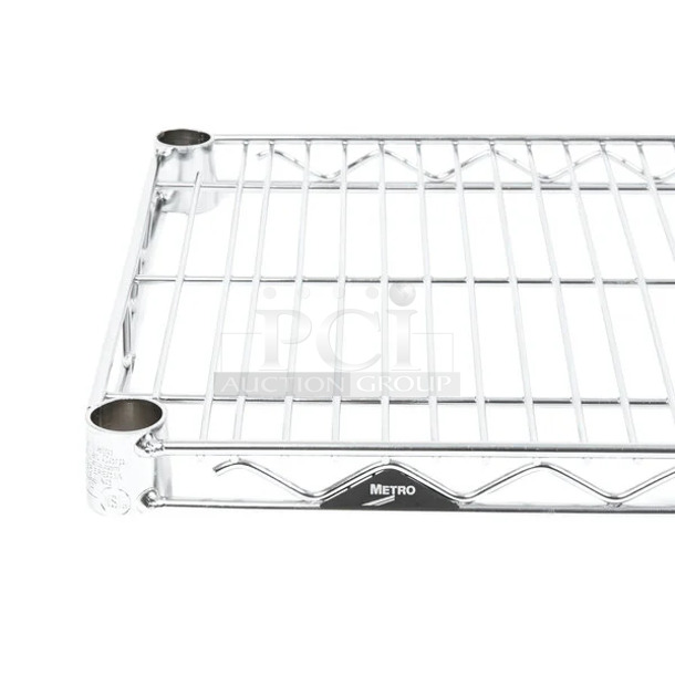 BRAND NEW SCRATCH AND DENT! Box of 4 Metro 1448NC Super Erecta Chrome Wire Shelf - 14" x 48" - Image 1 of 3
