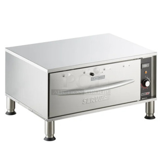 BRAND NEW SCRATCH AND DENT! ServIt 423WDSFS1 Stainless Steel Commercial Single Freestanding Drawer Warmer. 120 Volts, 1 Phase. Tested and Working!