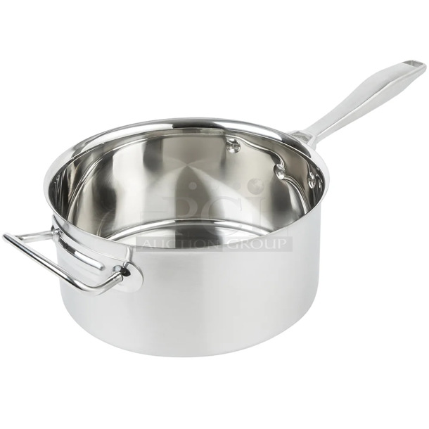 6 BRAND NEW! Vollrath 47742 4 1/4 qt Intrigue® Stainless Sauce Pan w/ Hollow Metal Handle - Induction Ready. 6 Times Your Bid!  - Image 1 of 3