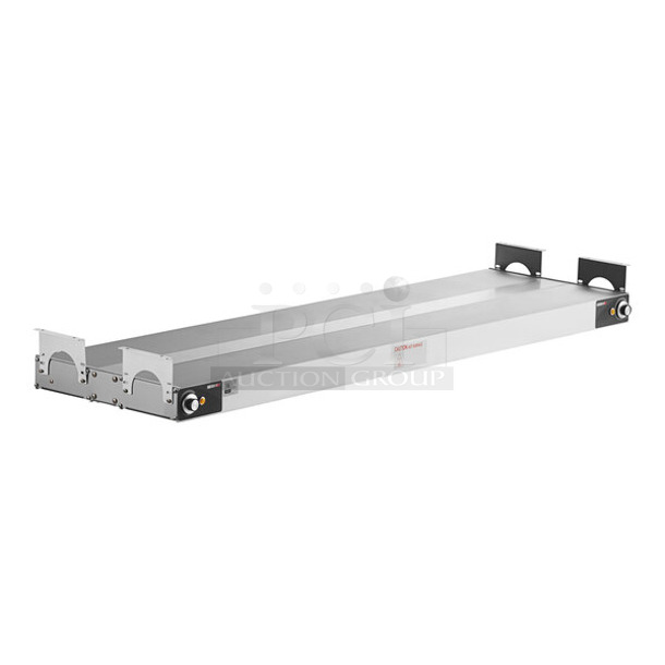 BRAND NEW SCRATCH AND DENT! 423SW54INHDBLA ServIt 54" Double Strip Warmer with Dual Adjustable Infinite Controls - 120V, 2,000W - Image 1 of 6