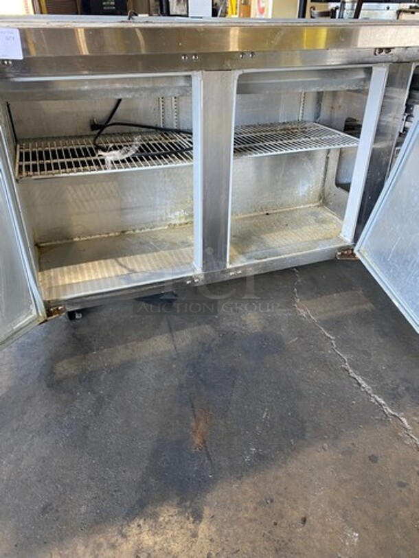 Continental Commercial Refrigerated Sandwich Prep Table! With 2 Door And 2 Drawer Underneath Storage Space! Poly Coated Racks! All Stainless Steel! Model: SW2730M SN: 15276848 115V 60HZ 1 Phase - Image 6 of 9